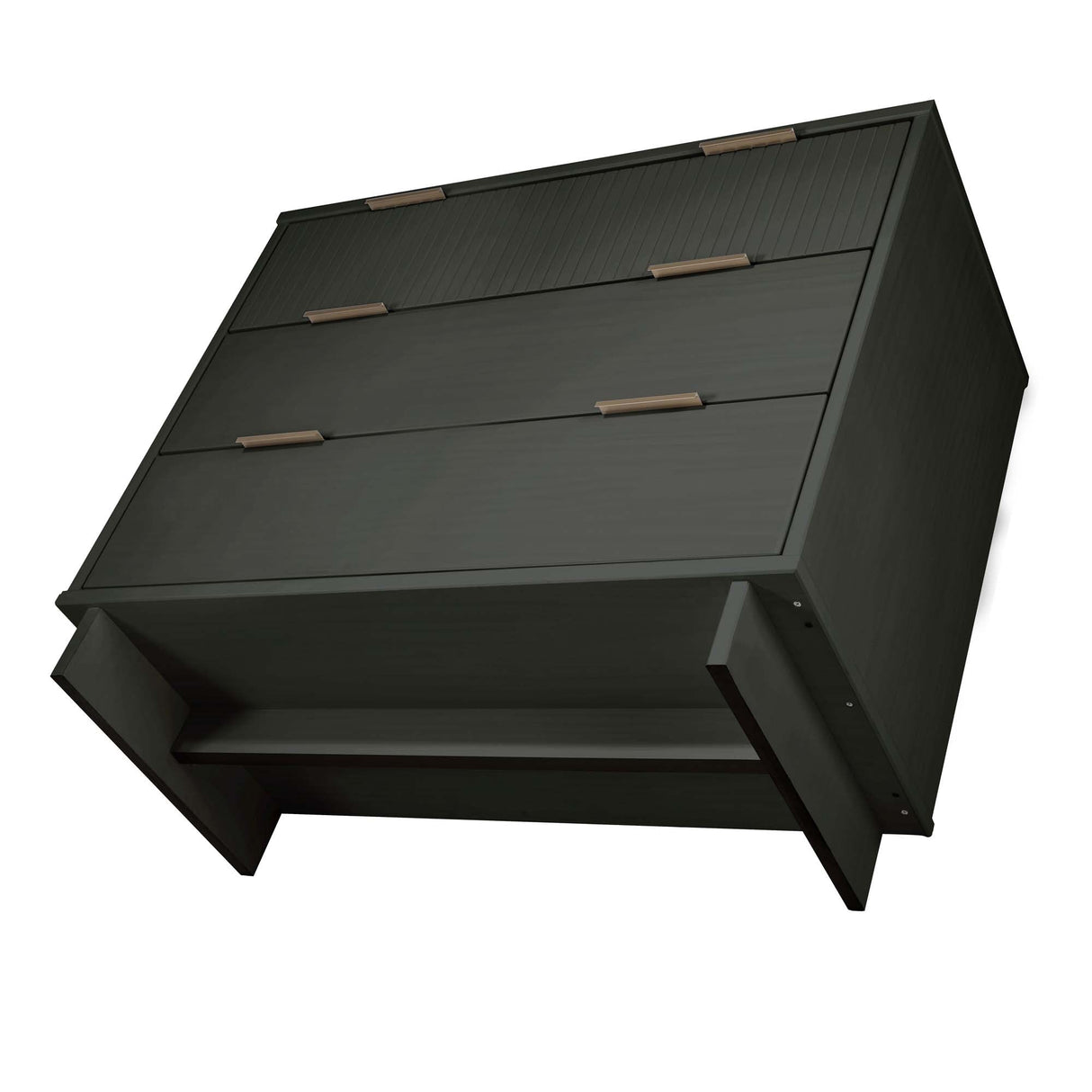 Granville 2-Piece Tall Narrow and Standard Dresser Set in Dark Grey by Manhattan Comfort at Eve Furniture
