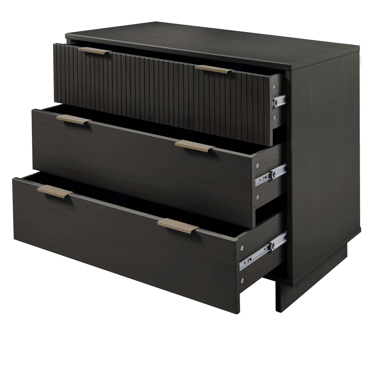 Granville 2-Piece Tall Narrow and Standard Dresser Set in Dark Grey by Manhattan Comfort at Eve Furniture