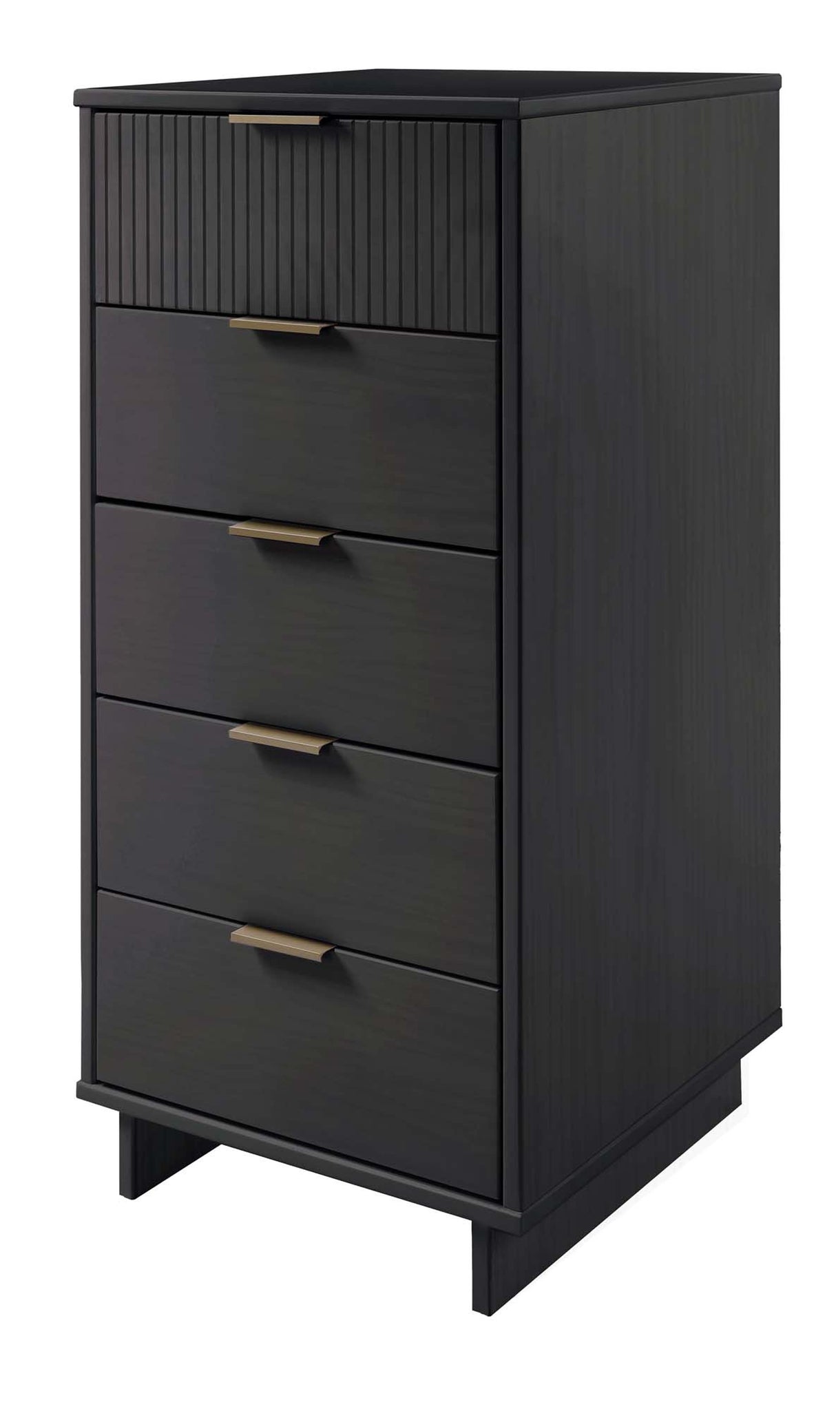 Granville 2-Piece Tall Narrow and Standard Dresser Set in Dark Grey by Manhattan Comfort at Eve Furniture