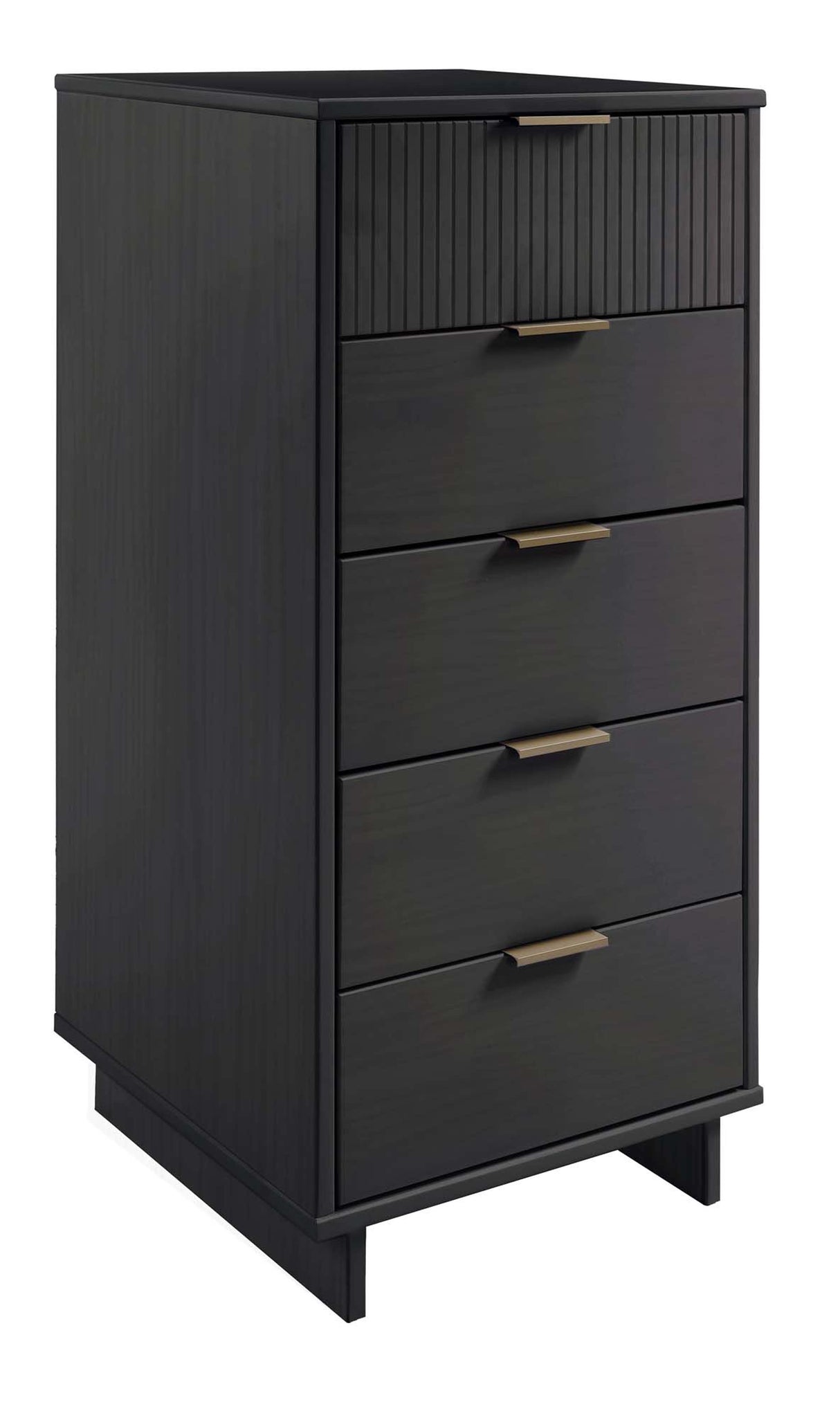 Granville 2-Piece Tall Narrow and Standard Dresser Set in Dark Grey by Manhattan Comfort at Eve Furniture