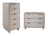 Granville 2-Piece Tall Narrow and Standard Dresser Set in Light Grey by Manhattan Comfort at Eve Furniture