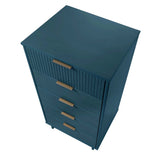 Granville 2-Piece Tall Narrow and Standard Dresser Set in Midnight Blue by Manhattan Comfort at Eve Furniture