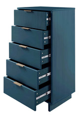 Granville 2-Piece Tall Narrow and Standard Dresser Set in Midnight Blue by Manhattan Comfort at Eve Furniture
