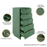Granville 2-Piece Tall Narrow and Standard Dresser Set in Sage Green by Manhattan Comfort at Eve Furniture