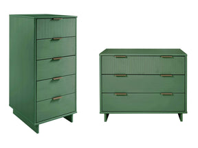 Granville 2-Piece Tall Narrow and Standard Dresser Set in Sage Green by Manhattan Comfort at Eve Furniture
