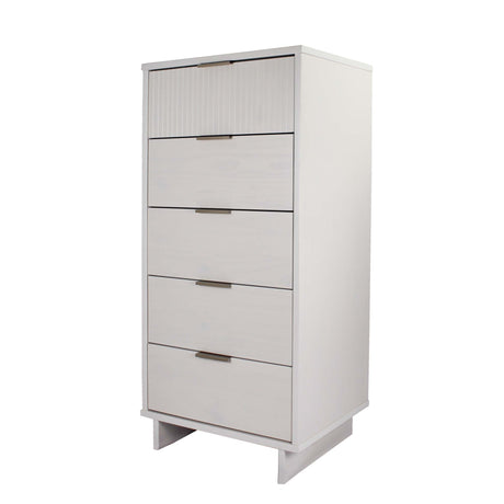 Granville 2-Piece Tall Narrow and Standard Dresser Set in White by Manhattan Comfort at Eve Furniture