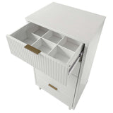 Granville 2-Piece Tall Narrow and Standard Dresser Set in White by Manhattan Comfort at Eve Furniture
