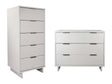 Granville 2-Piece Tall Narrow and Standard Dresser Set in White by Manhattan Comfort at Eve Furniture