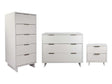 Granville 3-Piece Standard Dresser, Tall Narrow Chest and Nightstand Set in White by Manhattan Comfort at Eve Furniture