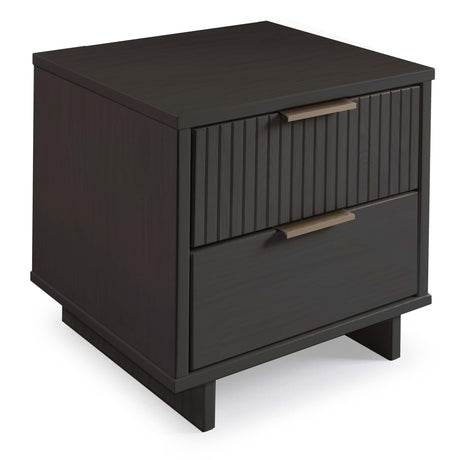 Granville 3-Piece Tall Narrow Chest, Double Dresser and Nightstand Set in Dark Grey by Manhattan Comfort at Eve Furniture