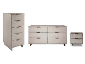 Granville 3-Piece Tall Narrow Chest, Double Dresser and Nightstand Set in Light Grey by Manhattan Comfort at Eve Furniture