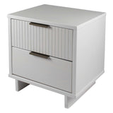 Granville 3-Piece Tall Narrow Chest, Double Dresser and Nightstand Set in White by Manhattan Comfort at Eve Furniture