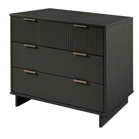 Granville 3-Piece Tall Narrow Chest, Double Dresser Set and Standard Dresser Set in Dark Grey by Manhattan Comfort at Eve Furniture