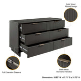 Granville 3-Piece Tall Narrow Chest, Double Dresser Set and Standard Dresser Set in Dark Grey by Manhattan Comfort at Eve Furniture