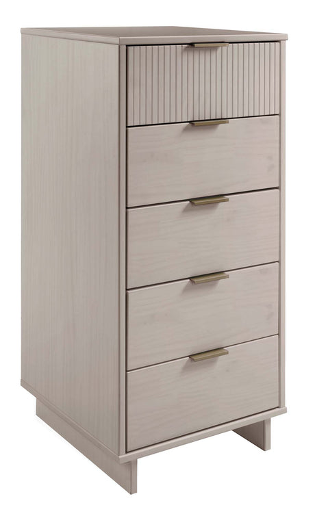 Granville 3-Piece Tall Narrow Chest, Double Dresser Set and Standard Dresser Set in Light Grey by Manhattan Comfort at Eve Furniture