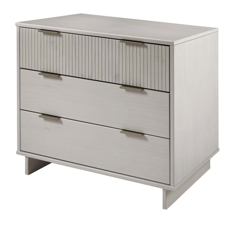 Granville 3-Piece Tall Narrow Chest, Double Dresser Set and Standard Dresser Set in Light Grey by Manhattan Comfort at Eve Furniture