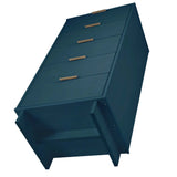Granville 3-Piece Tall Narrow Chest, Double Dresser Set and Standard Dresser Set in Midnight Blue by Manhattan Comfort at Eve Furniture