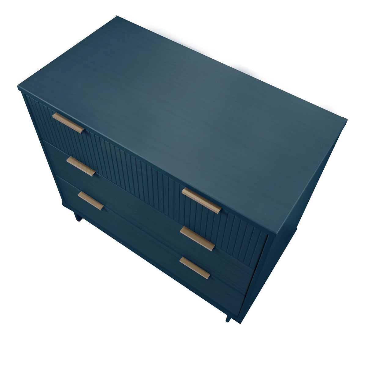 Granville 3-Piece Tall Narrow Chest, Double Dresser Set and Standard Dresser Set in Midnight Blue by Manhattan Comfort at Eve Furniture