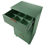 Granville 3-Piece Tall Narrow Chest, Double Dresser Set and Standard Dresser Set in Sage Green by Manhattan Comfort at Eve Furniture