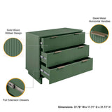 Granville 3-Piece Tall Narrow Chest, Double Dresser Set and Standard Dresser Set in Sage Green by Manhattan Comfort at Eve Furniture