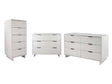Granville 3-Piece Tall Narrow Chest, Double Dresser Set and Standard Dresser Set in White by Manhattan Comfort at Eve Furniture