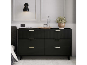 Granville 55.07 Double Wide Dresser in Black by Manhattan Comfort at Eve Furniture