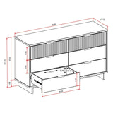 Granville 55.07 Double Wide Dresser in Light Grey by Manhattan Comfort at Eve Furniture