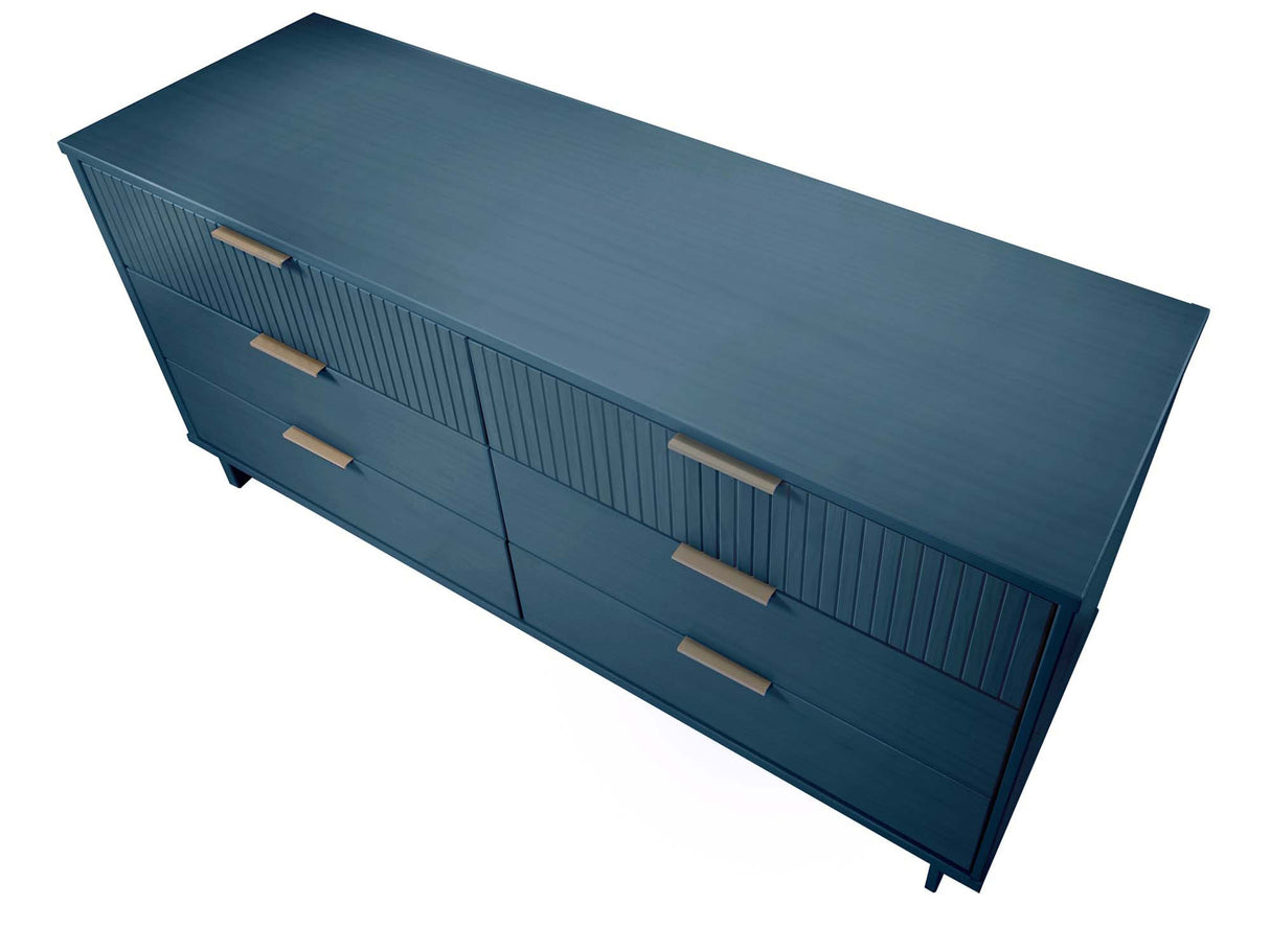 Granville 55.07 Double Wide Dresser in Midnight Blue by Manhattan Comfort at Eve Furniture