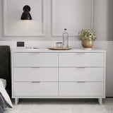 Granville 55.07 Double Wide Dresser in White by Manhattan Comfort at Eve Furniture