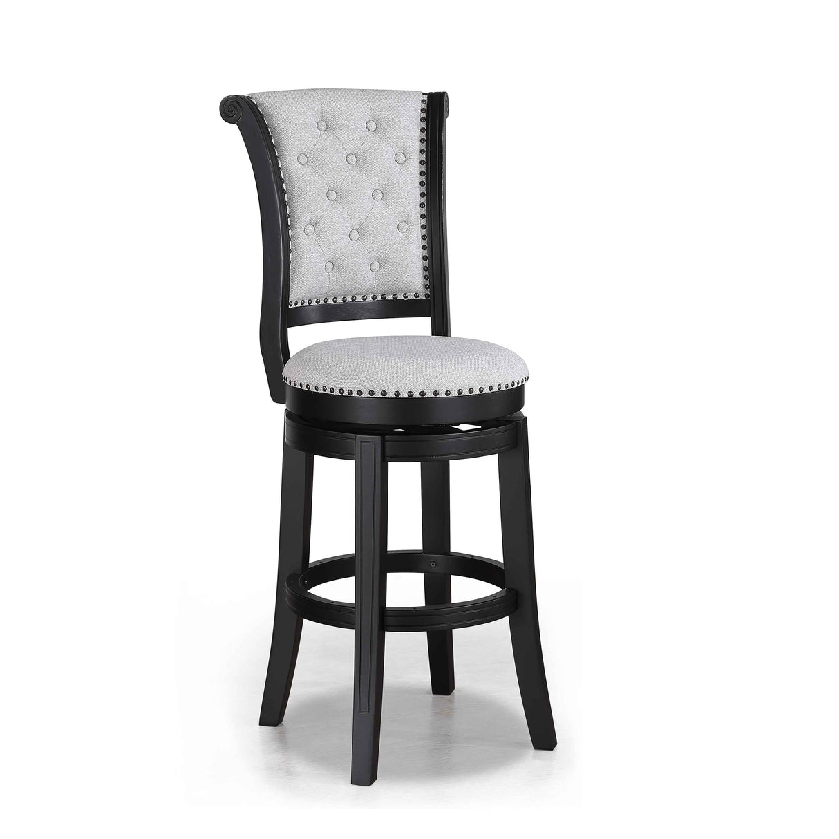 Granville Dove/Black Swivel Bar Stool, Set of 2