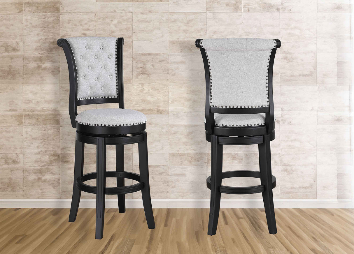 Granville Dove/Black Swivel Bar Stool, Set of 2