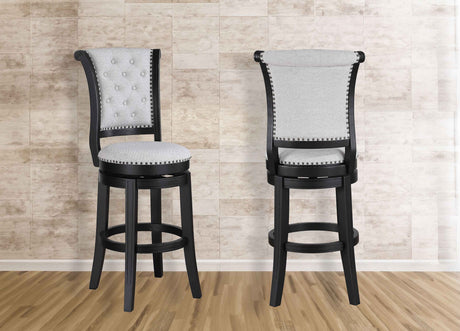 Granville Dove/Black Swivel Bar Stool, Set of 2 by Crown Mark at Eve Furniture