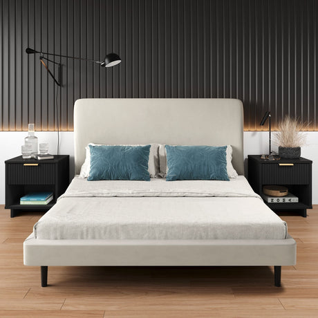 Granville Nightstand 1.0 in Black (set of 2) by Manhattan Comfort at Eve Furniture