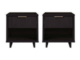 Granville Nightstand 1.0 in Black (set of 2) by Manhattan Comfort at Eve Furniture