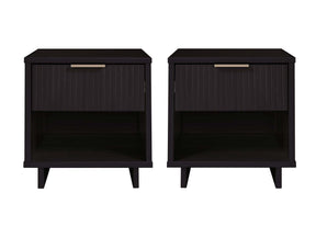 Granville Nightstand 1.0 in Black (set of 2) by Manhattan Comfort at Eve Furniture