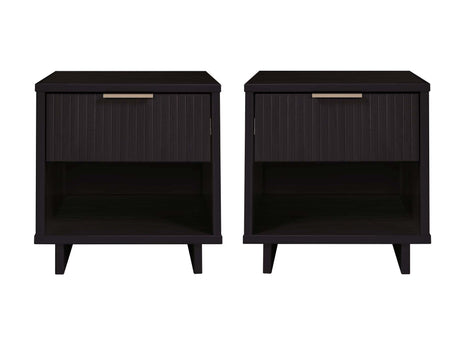 Granville Nightstand 1.0 in Black (set of 2) by Manhattan Comfort at Eve Furniture