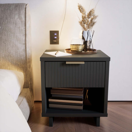Granville Nightstand 1.0 in Dark Grey by Manhattan Comfort at Eve Furniture