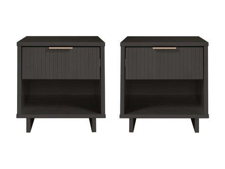 Granville Nightstand 1.0 in Dark Grey (set of 2) by Manhattan Comfort at Eve Furniture