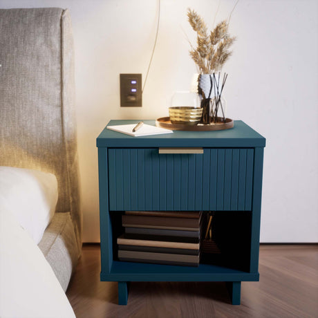 Granville Nightstand 1.0 in Midnight Blue by Manhattan Comfort at Eve Furniture