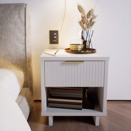 Granville Nightstand 1.0 in White by Manhattan Comfort at Eve Furniture