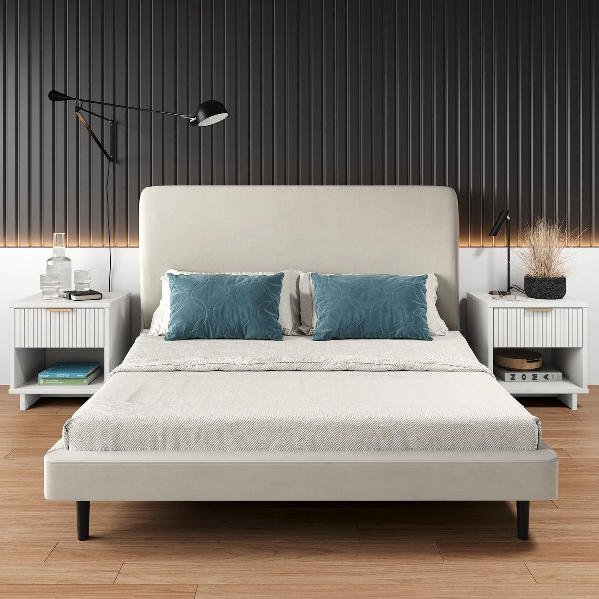 Granville Nightstand 1.0 in White (set of 2) by Manhattan Comfort at Eve Furniture