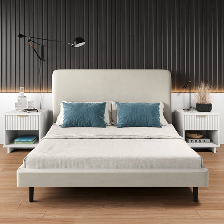 Granville Nightstand 1.0 in White (set of 2) by Manhattan Comfort at Eve Furniture
