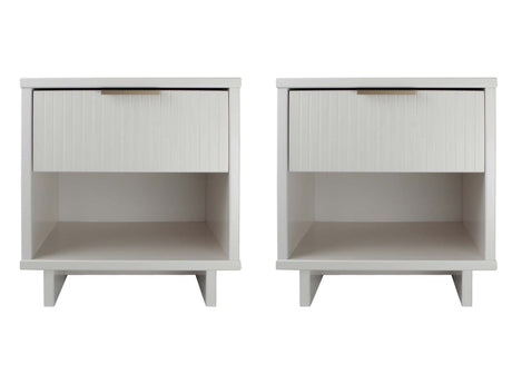 Granville Nightstand 1.0 in White (set of 2) by Manhattan Comfort at Eve Furniture