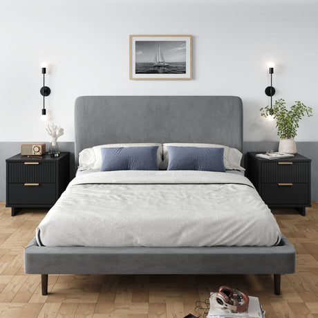 Granville Nightstand 2.0 in Black (set of 2) by Manhattan Comfort at Eve Furniture