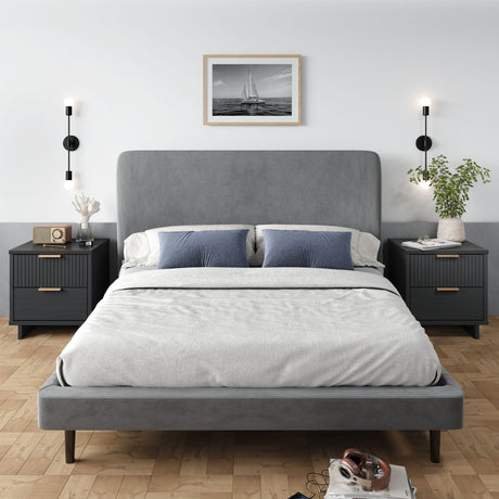 Granville Nightstand 2.0 in Dark Grey (set of 2) by Manhattan Comfort at Eve Furniture