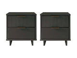 Granville Nightstand 2.0 in Dark Grey (set of 2) by Manhattan Comfort at Eve Furniture