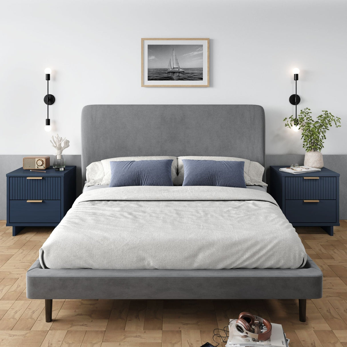 Granville Nightstand 2.0 in Midnight Blue (set of 2) by Manhattan Comfort at Eve Furniture