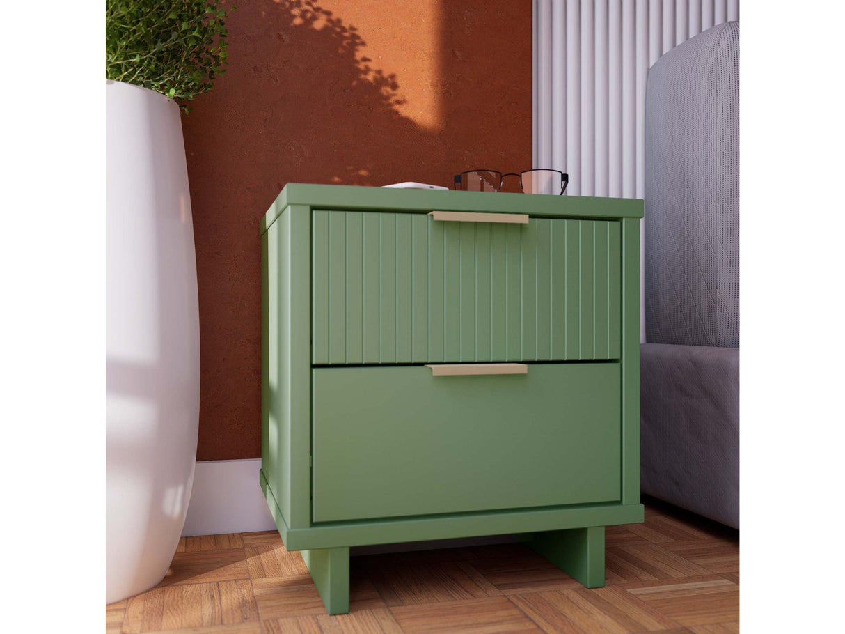 Granville Nightstand 2.0 in Sage Green by Manhattan Comfort at Eve Furniture
