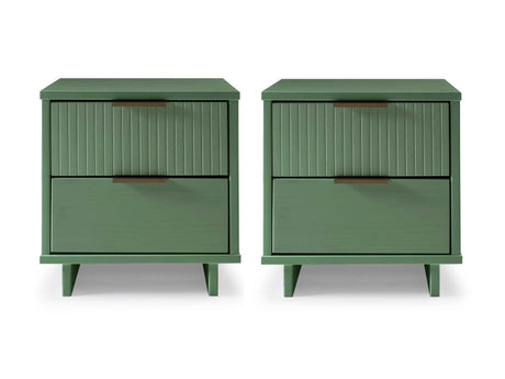 Granville Nightstand 2.0 in Sage Green (set of 2) by Manhattan Comfort at Eve Furniture