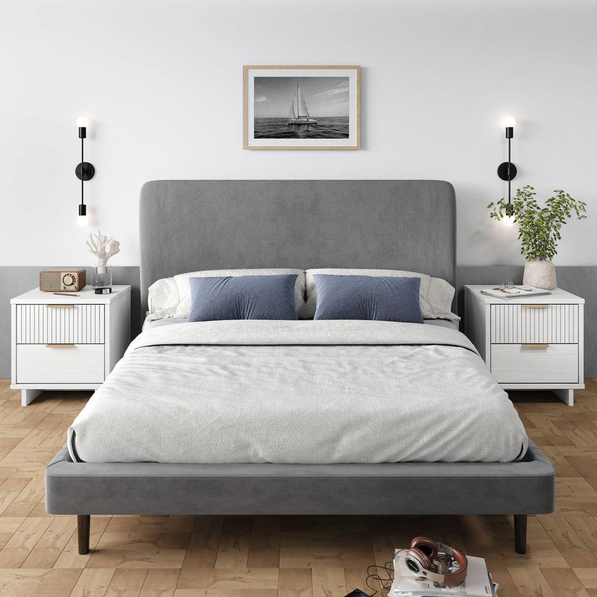 Granville Nightstand 2.0 in White (set of 2) by Manhattan Comfort at Eve Furniture